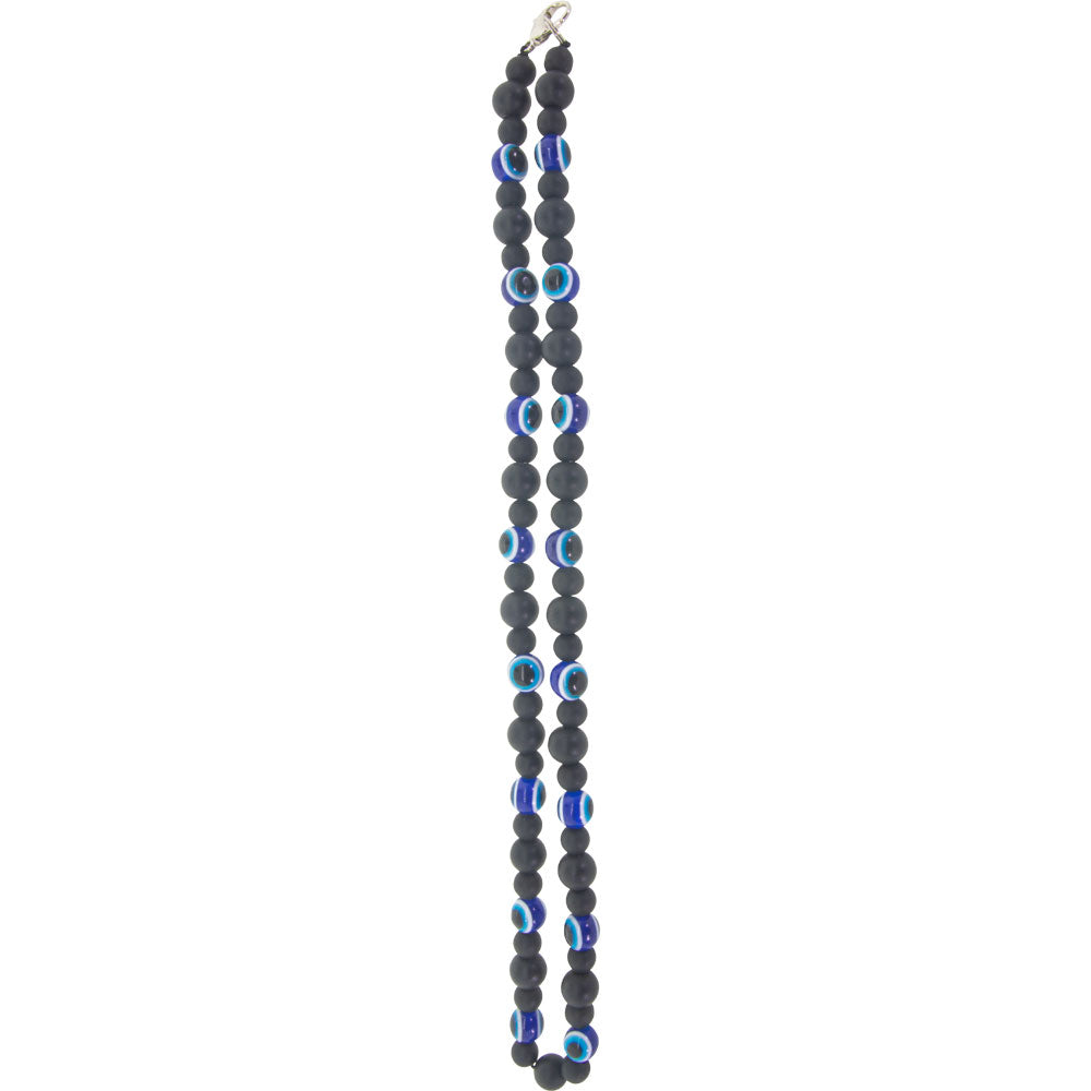 Evil Eye Black Glass Bead Necklace