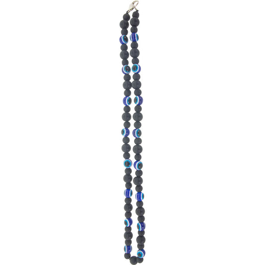 Evil Eye Black Glass Bead Necklace