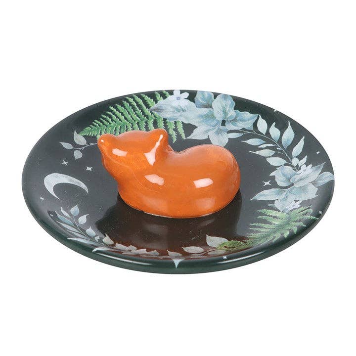 Green Forest Fox Trinket Dish