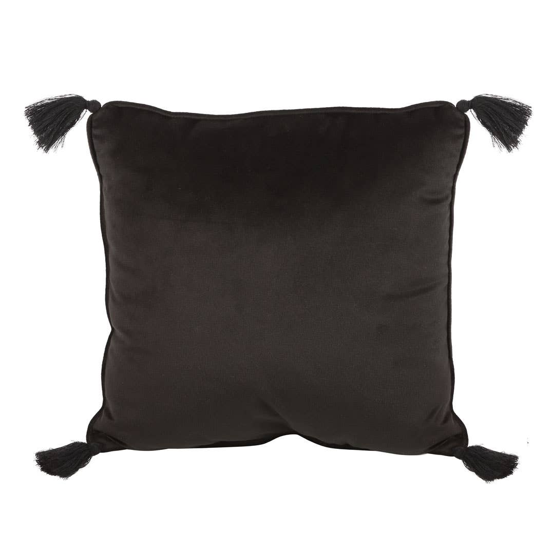 Square Black Astrology Wheel Cushion