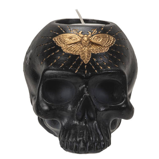 Black Skull Candle Holder