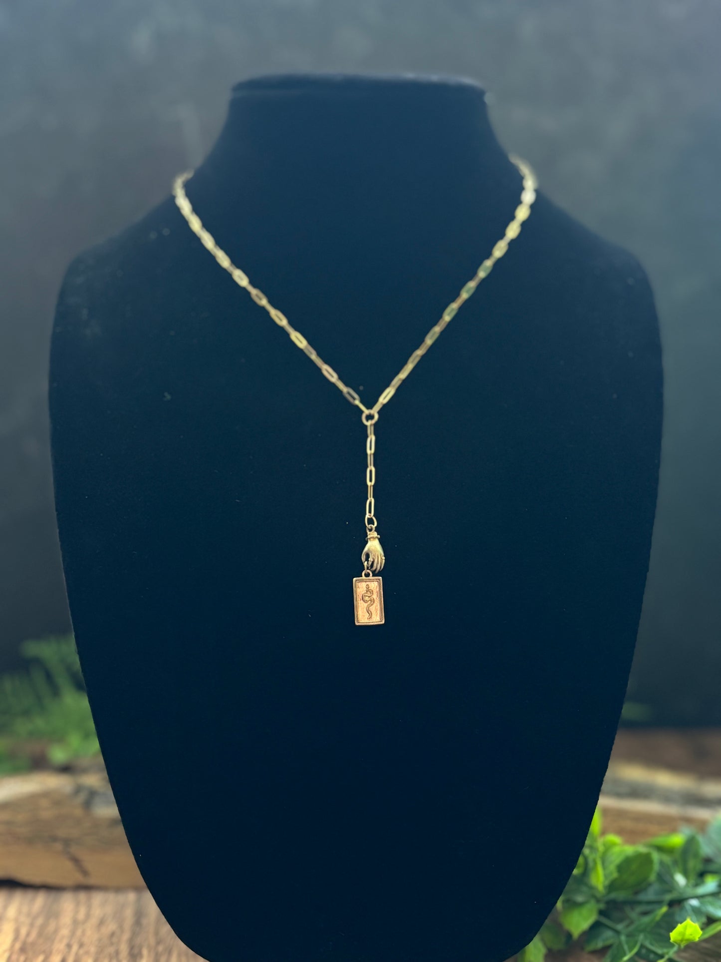 Gold Rectangle Snake Necklace