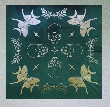 Altar Cloth - Luna Moth - Forest Green