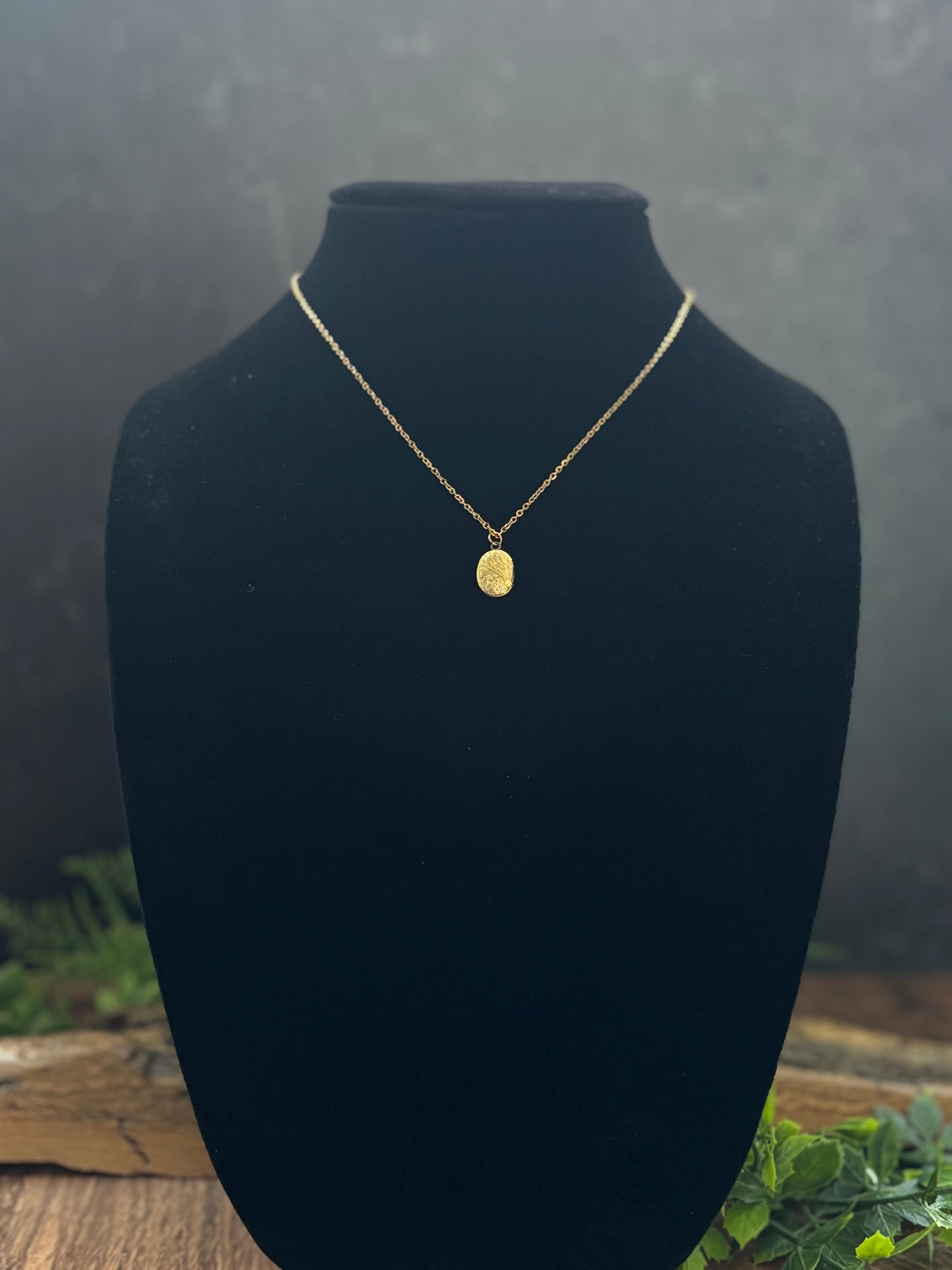 Dainty Gold Oval Locket Necklace