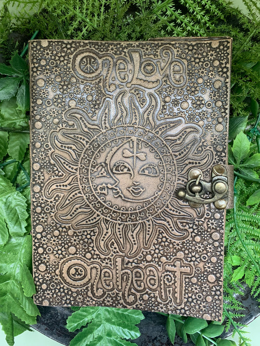 Leather Journal - One Love Sun and Moon