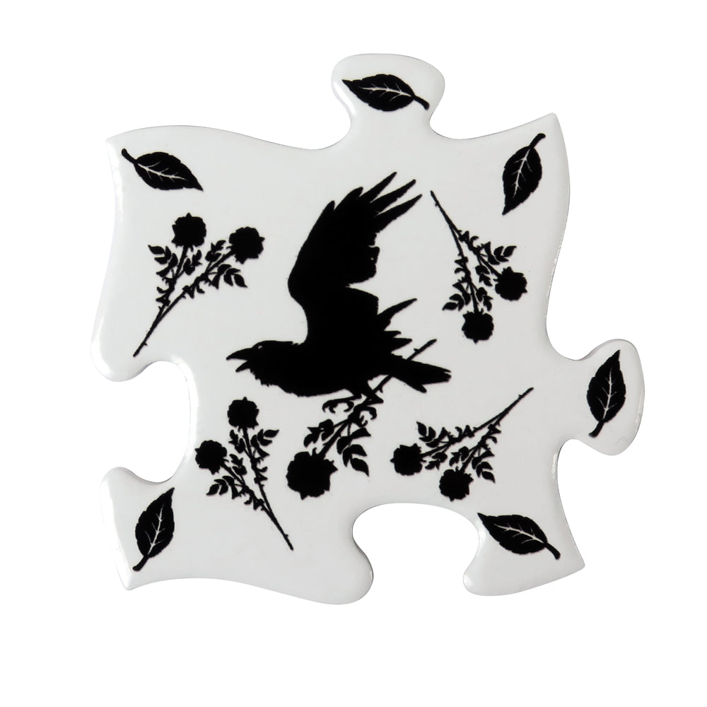 Black Raven & Rose - Set of 4 Coasters
