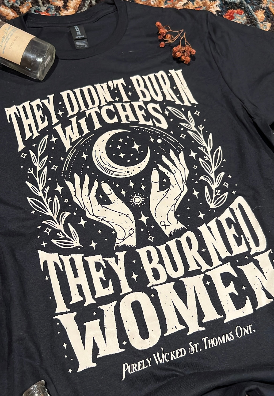 Moon They Didn't Burn Witches T-Shirt - Black