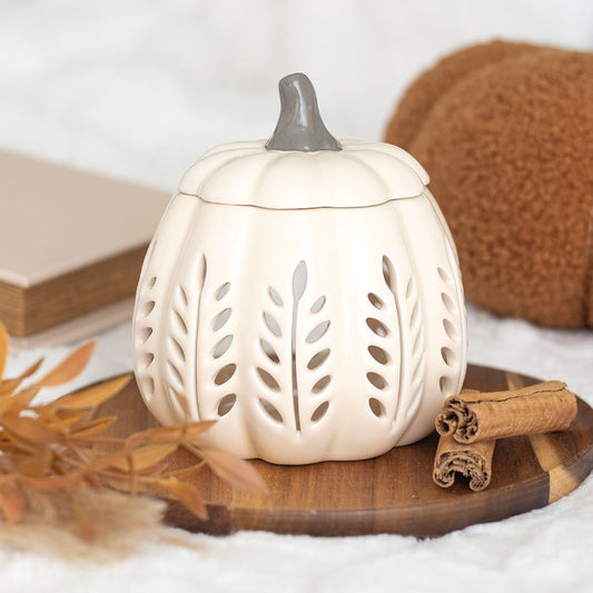 Cream Cut Out Pumpkin Oil Burner