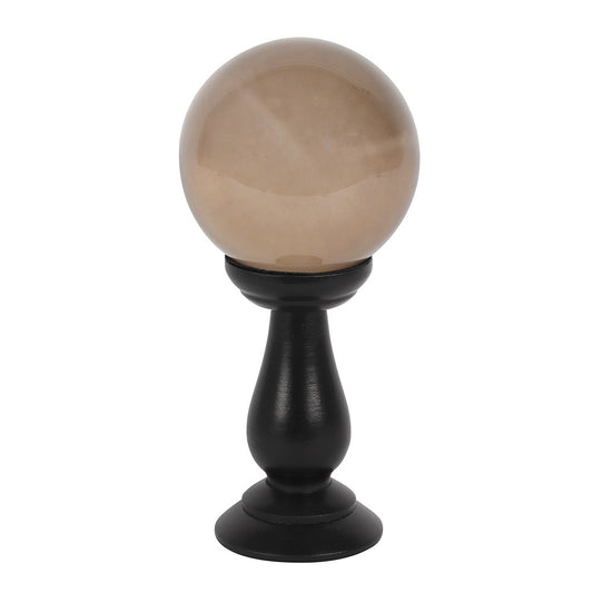 Small Smokey Grey Crystal Ball on Stand