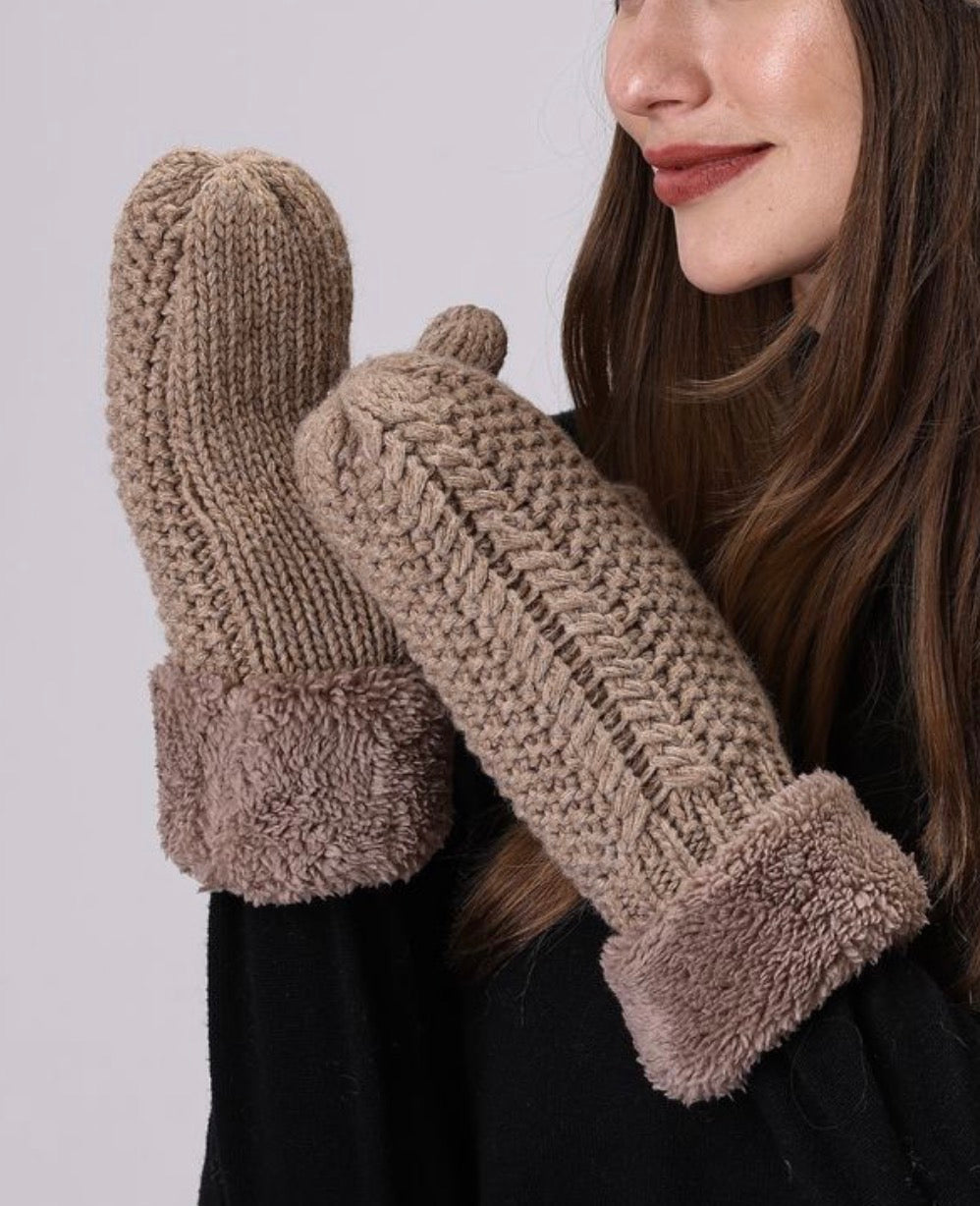 Knit Mittens & Mini Tea Set