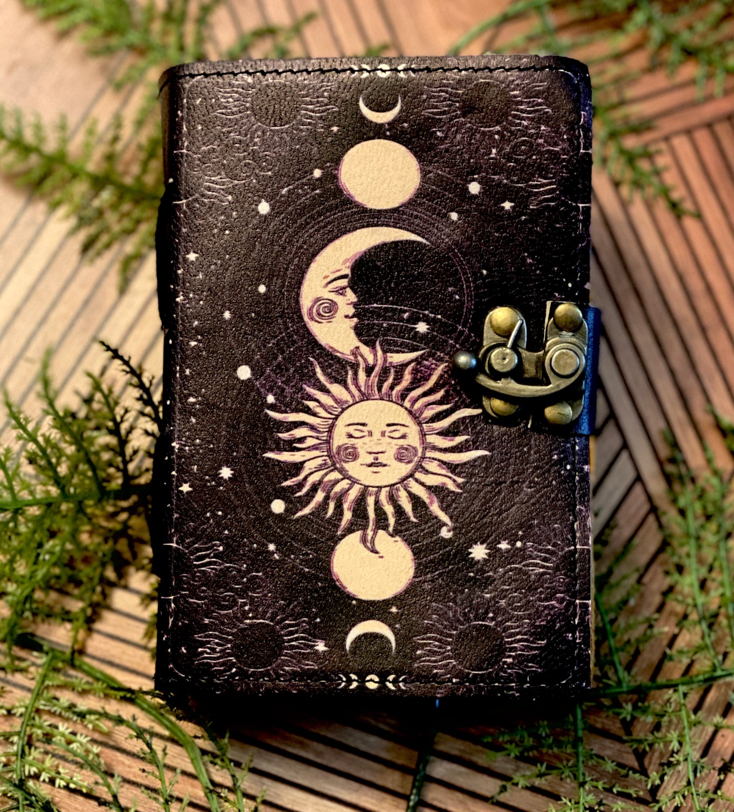 Leather Journal - Moon Phase with Sun SM