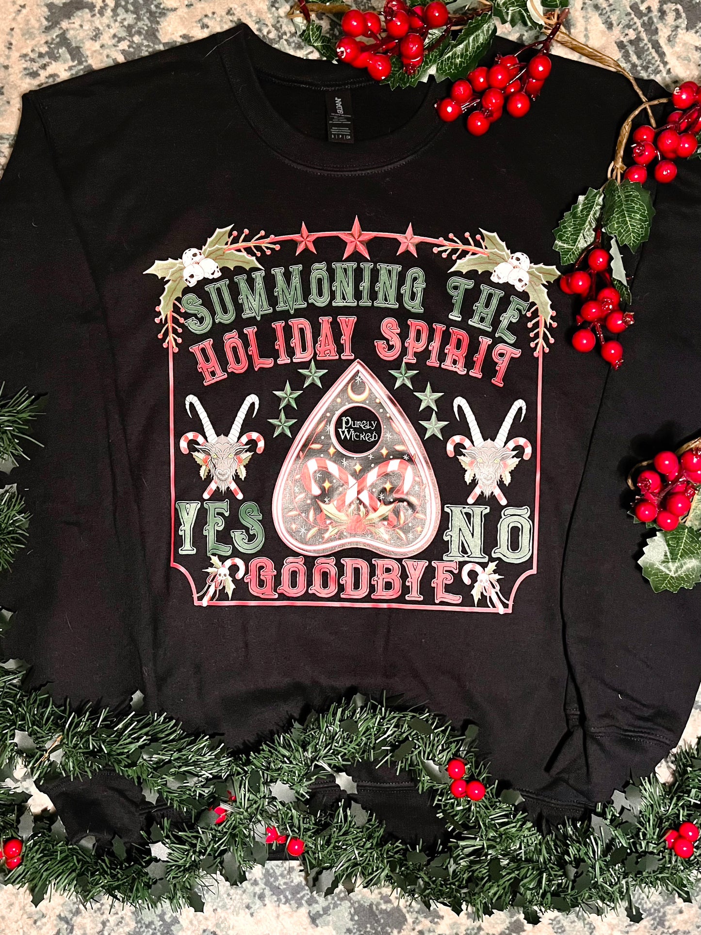Black Summoning the Holiday Spirit Crewneck 2025