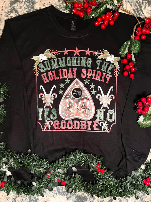 Black Summoning the Holiday Spirit Crewneck 2025