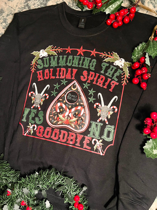 Black Summoning the Holiday Spirit Crewneck 2025
