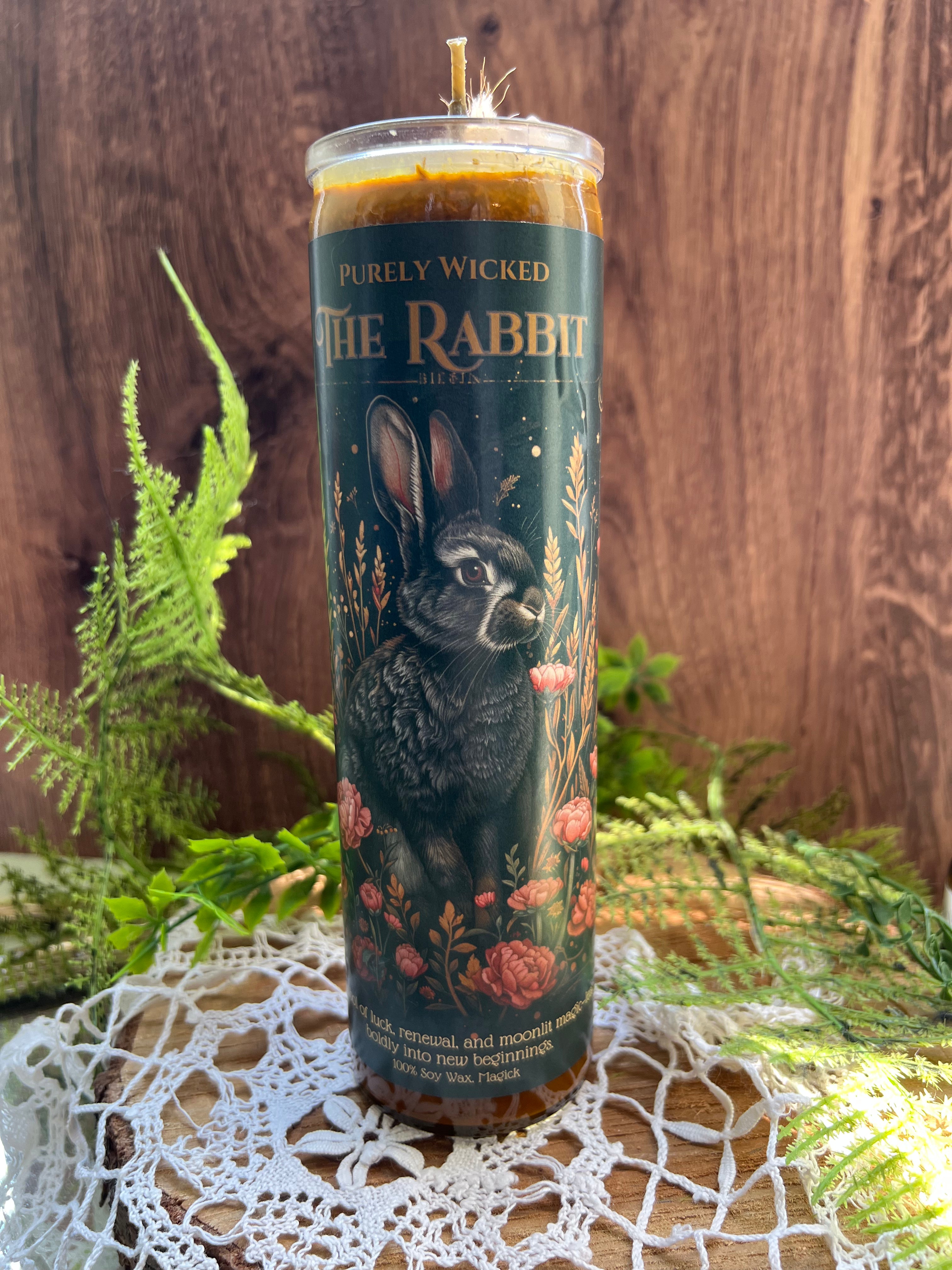 The Rabbit - Pillar Prayer Candle β Purely Wicked Apothecary