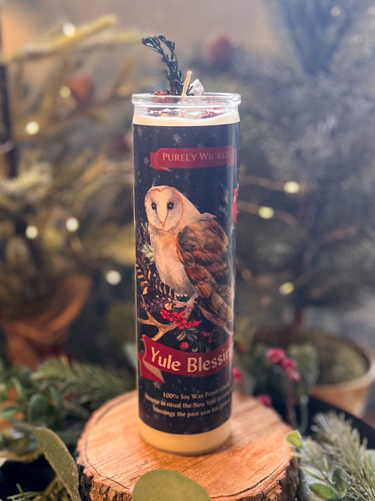 Yule Blessings - Pillar Prayer Candle