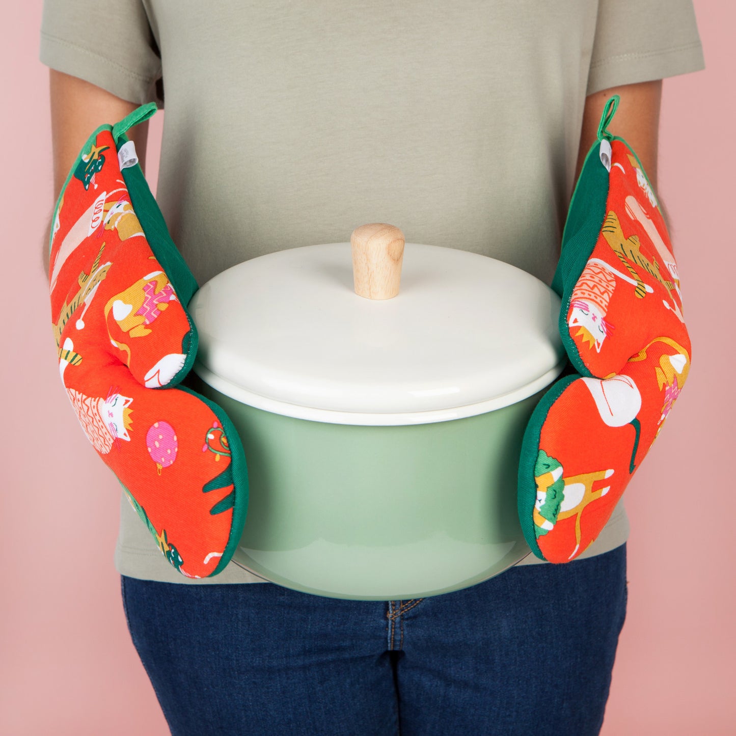 Let it Meow Christmas Oven Mitts (Set of 2)