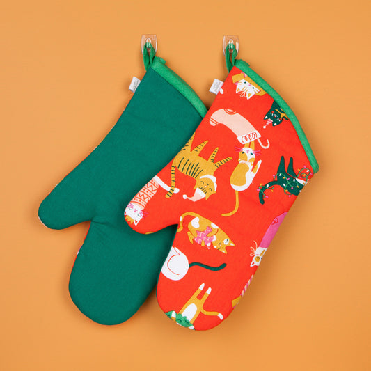 Let it Meow Christmas Oven Mitts (Set of 2)
