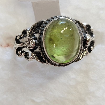 Peridot (7x9mm) Ring - Size 10