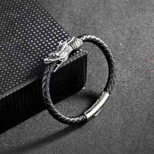 Dragon Head Leather Bracelet