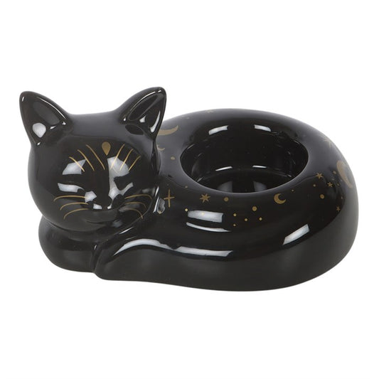 Curled Up Cat Tealight Holder