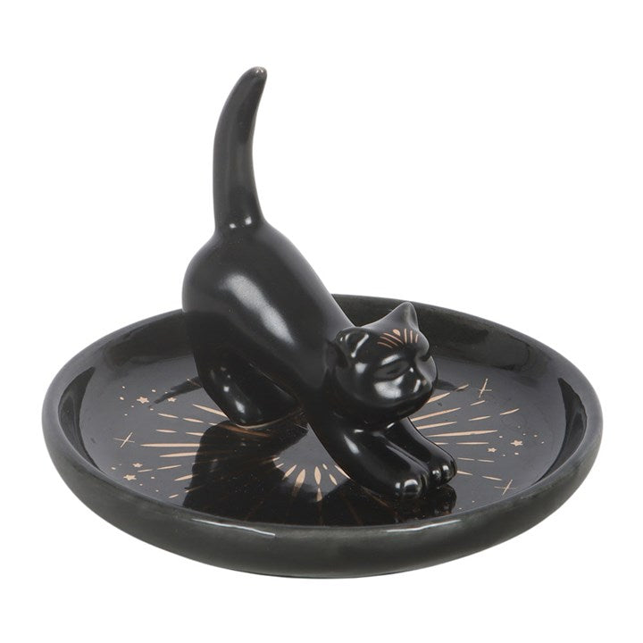 Black Cat Magick Stretching Cat Trinket Dish