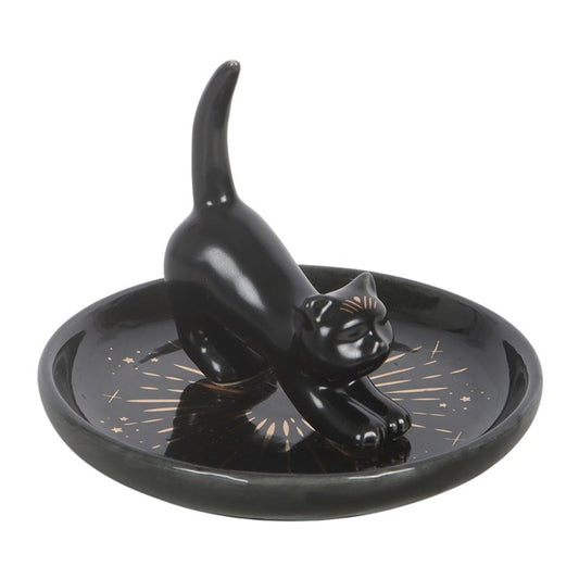 Black Cat Magick Stretching Cat Trinket Dish