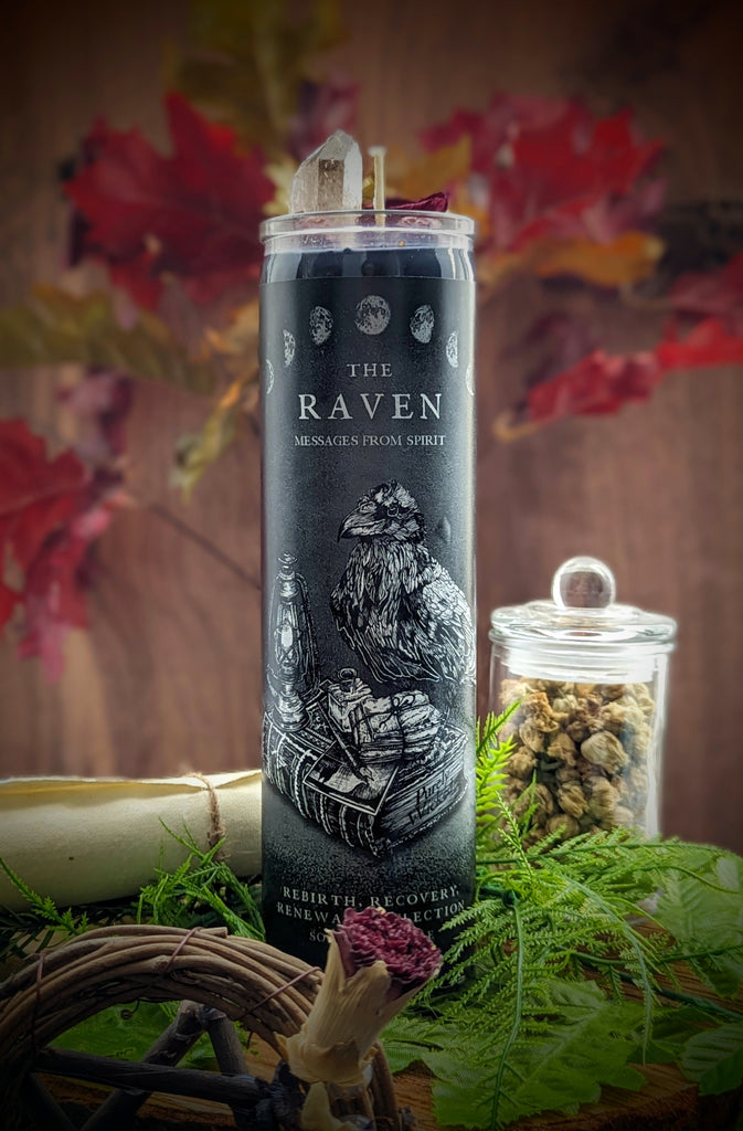 The Raven : Message From Spirit - Pillar Prayer Candle