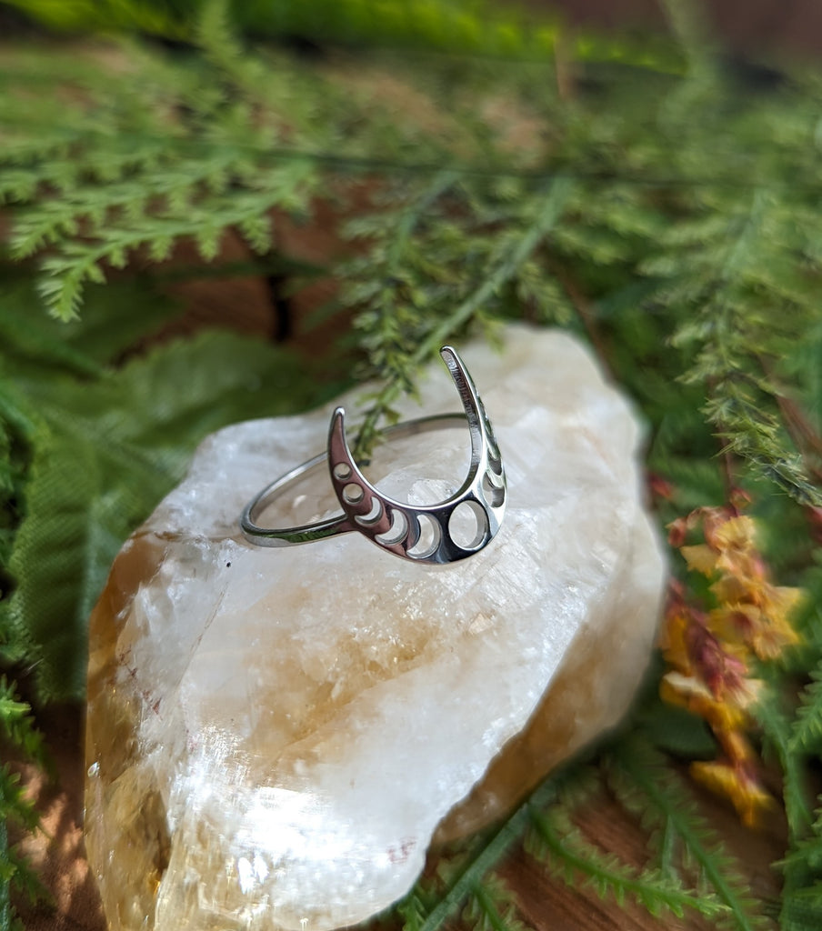 Crescent Moon Phase Ring