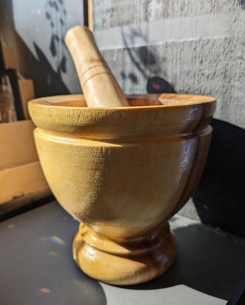 Large Wood Mortar and Pestle