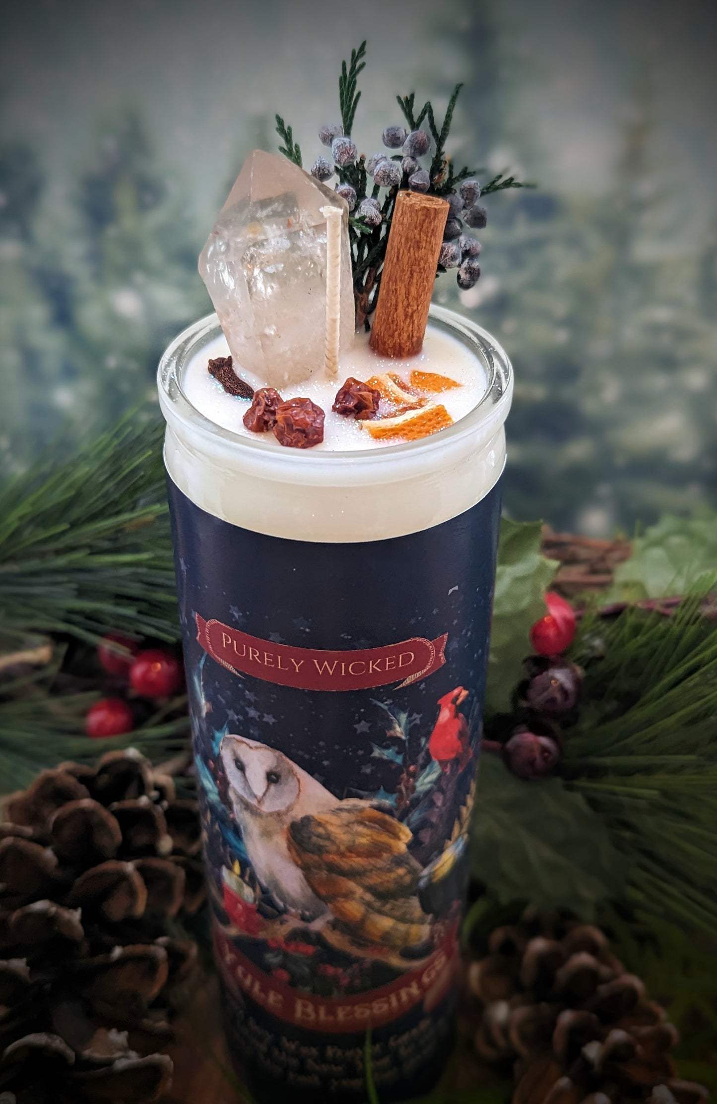 Yule Blessings - Pillar Prayer Candle