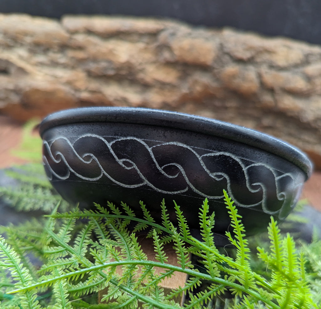 Black Soap Stone Carved Bowl