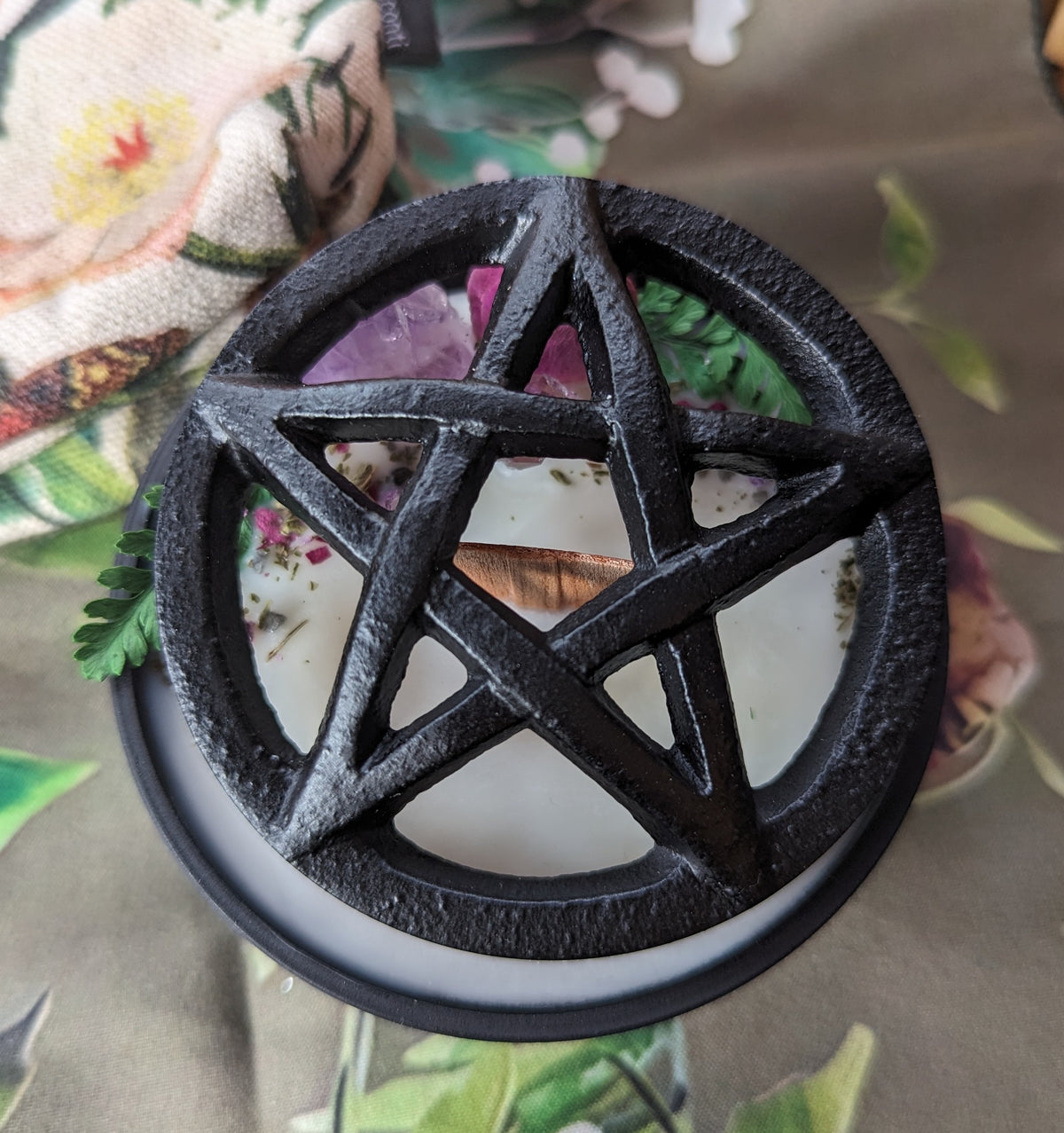 Small Pentacle Cast Iron Candle