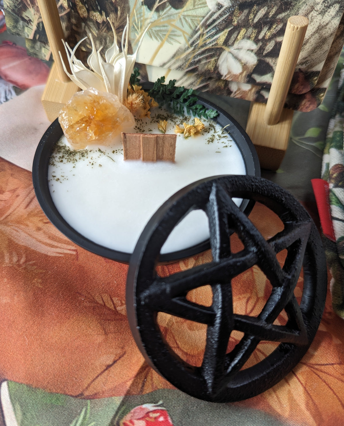 Small Pentacle Cast Iron Candle