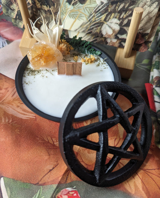 Small Pentacle Cast Iron Candle