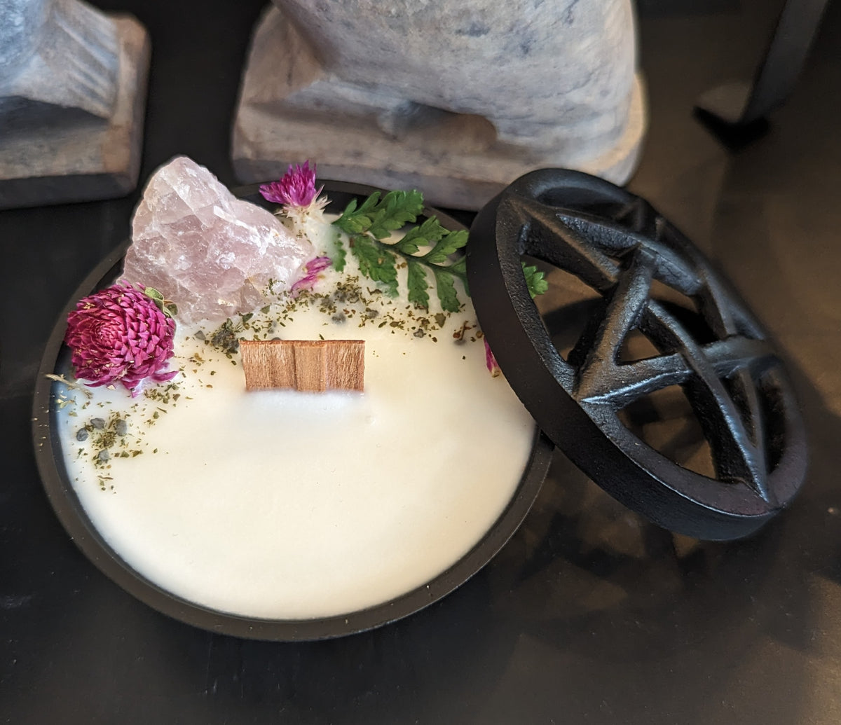 Small Pentacle Cast Iron Candle