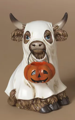 5.5" Resin Halloween Highland Cow