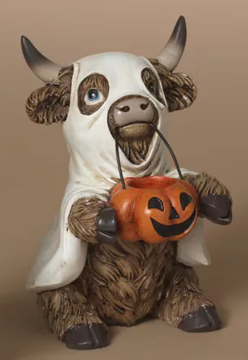 5.5" Resin Halloween Highland Cow
