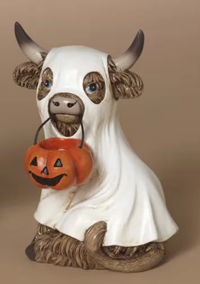 5.5" Resin Halloween Highland Cow