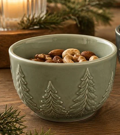 CERAMIC TREE BOWLS - 6"X3.5"