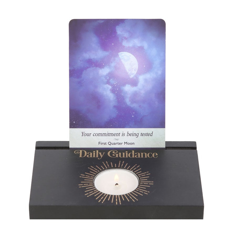 Black Daily Guidance Wooden Tarot Card Holder