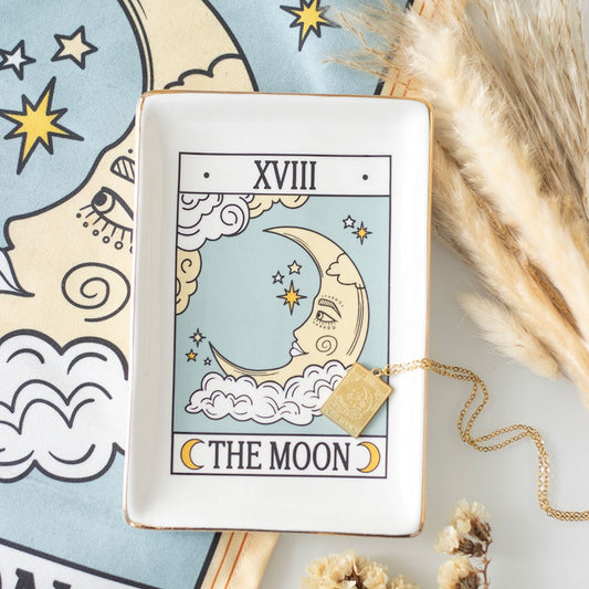 The Moon Vintage Tarot Ceramic Trinket Dish
