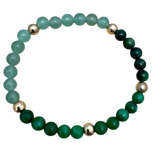 Luck & Abundance Bracelet: Jade, Green Aventurine & Green Tiger Eye 8mm