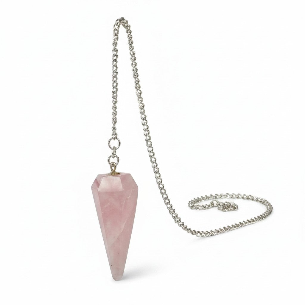 Rose Quartz Faceted Pendulum
