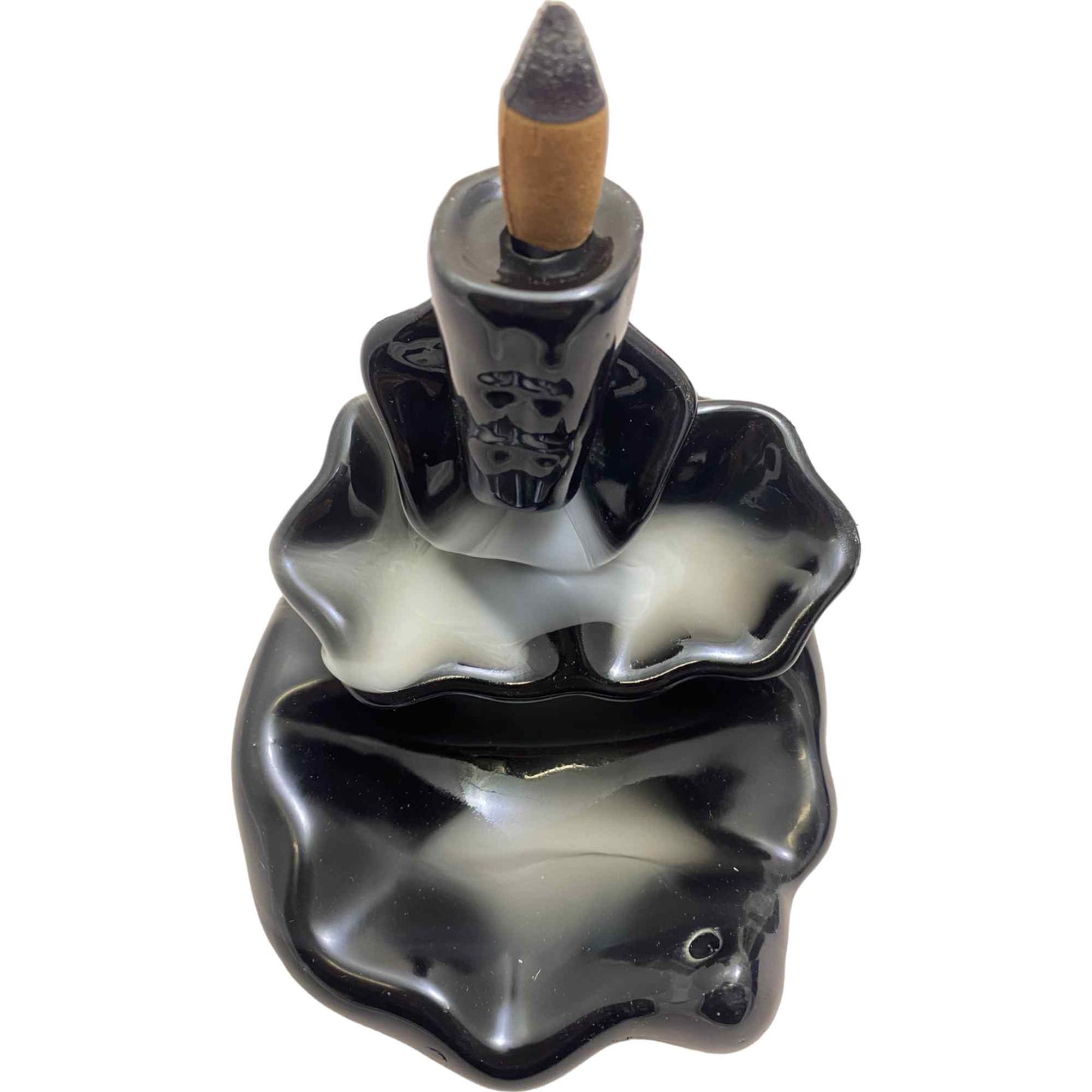 Black Ceramic Waterfall Backflow Incense Cone Burner
