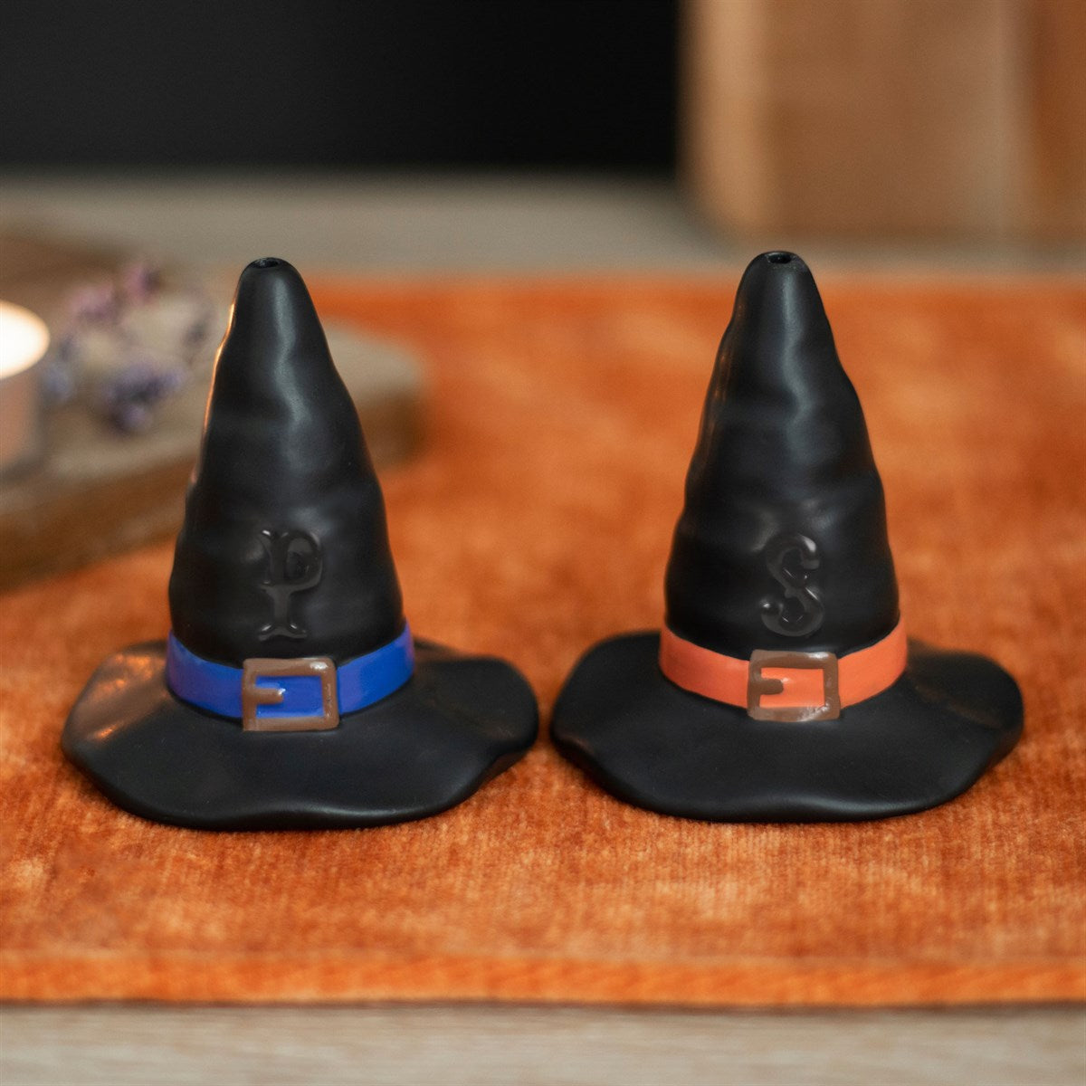 Witch Hat Salt and Pepper Ceramic Shakers