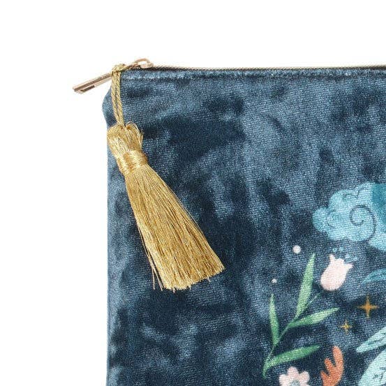 Mystical Midnight Hare Velvet Bag