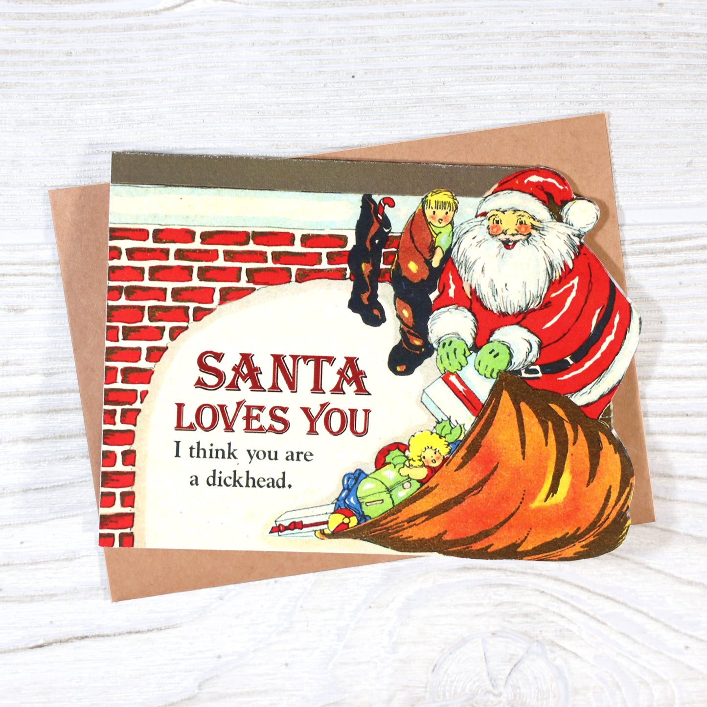 Santa Loves You - Adult Christmas Greeting Card