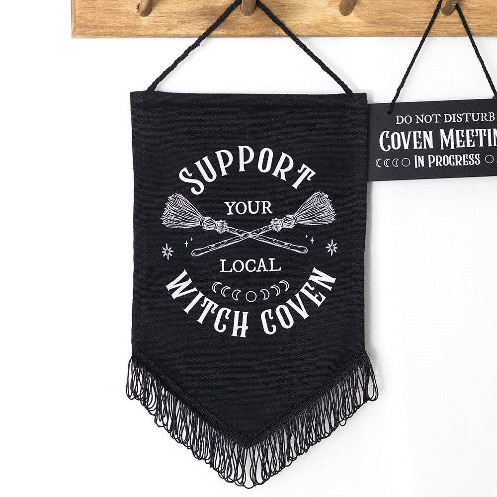 Support Your Local Witch Coven Hanging Fabric Banner