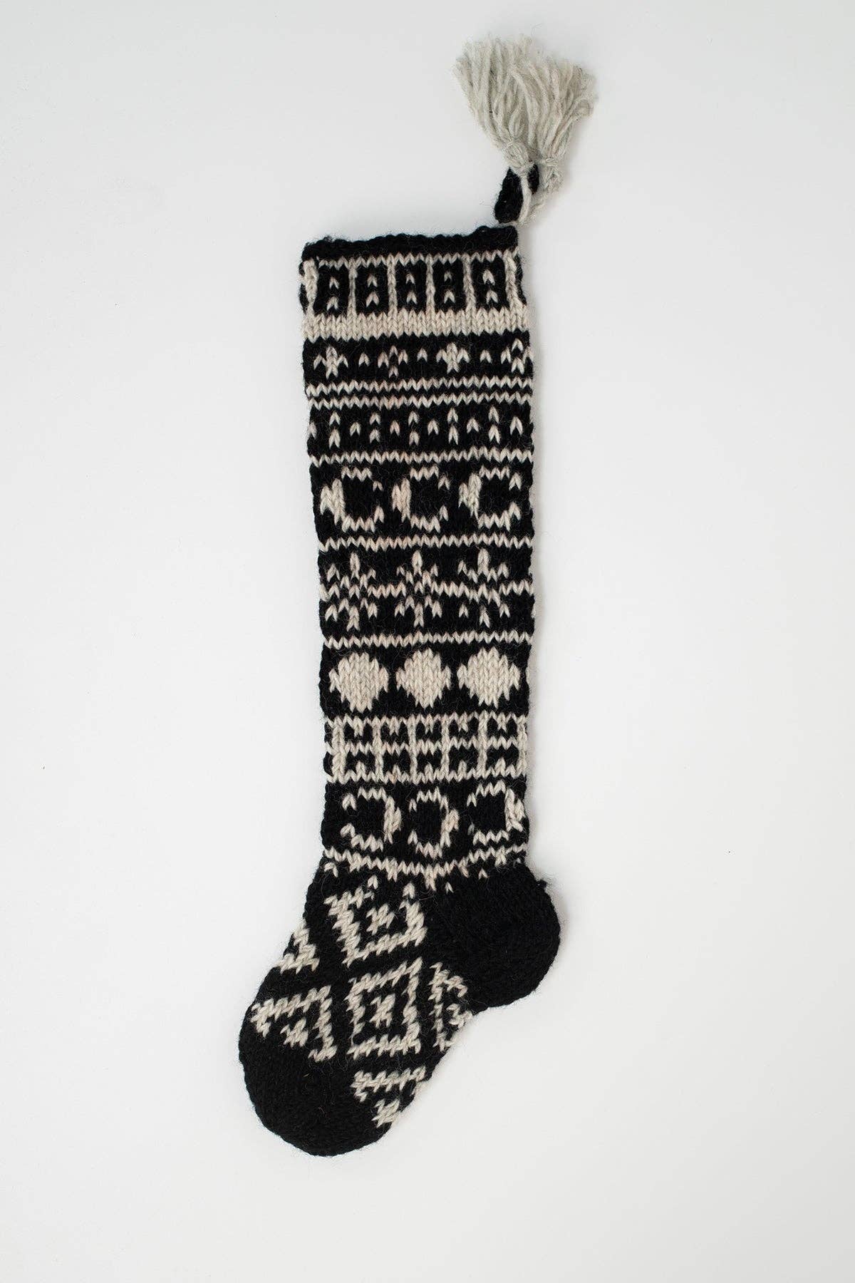 Wool Handcrafted Hand Knit Stocking: Fair Isle